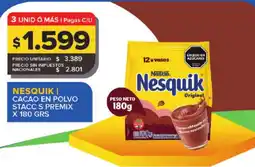 Carrefour NESQUIK Cacao en polvo stacc s premix oferta