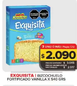 Carrefour EXQUISITA Bizcochuelo fortificado vainilla oferta