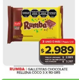 Carrefour RUMBA Galletitas chocolate rellena coco oferta