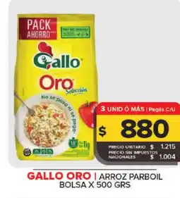 Carrefour GALLO ORO Arroz parboil bolsa oferta