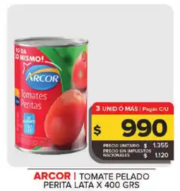 Carrefour ARCOR Tomate pelado perita lata oferta
