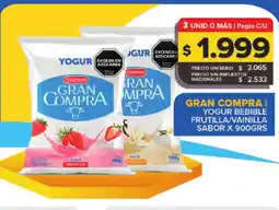 Carrefour GRAN COMPRA Yogur bebible frutilla/vainilla sabor oferta