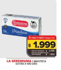 Carrefour LA SERENISIMA Manteca extra oferta