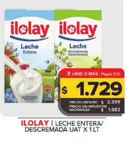 Carrefour ILOLAY Leche entera/ descremada uat oferta