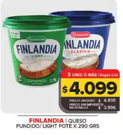 Carrefour FINLANDIA Queso fundido light pote oferta