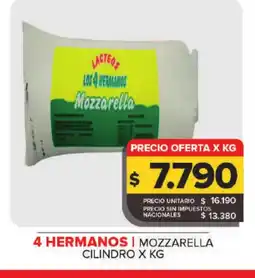 Carrefour 4 HERMANOS Mozzarella cilindro oferta