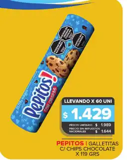 Carrefour PEPITOS Galletitas c/ chips chocolate oferta