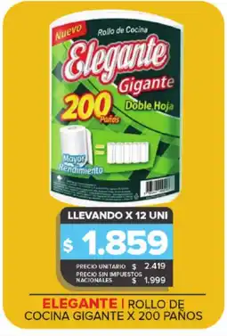 Carrefour ELEGANTE Rollo de cocina gigante x 200 paños oferta