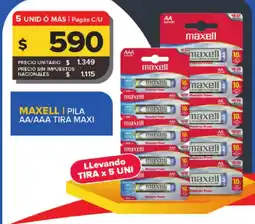 Carrefour MAXELL Pila aa/aaa tira maxi oferta