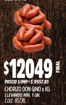 Supermercados Yaguar Chorizo don gino oferta