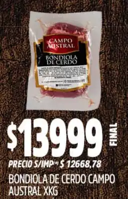 Supermercados Yaguar Campo austral bondiola de cerdo oferta