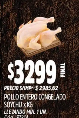 Soychu pollo entero congelado