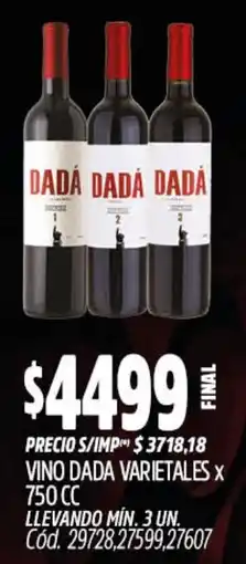 Supermercados Yaguar Dada vino varietales oferta