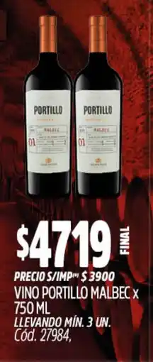 Supermercados Yaguar Portillo vino malbec oferta