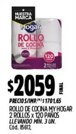 Supermercados Yaguar Hogar Rollo de cocina 2 rollos x 120 paños oferta