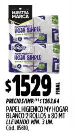 Supermercados Yaguar Hogar papel higienico my hogar oferta