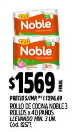 Supermercados Yaguar Noble rollo de cocina rollos x 40 paños oferta