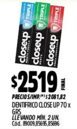 Supermercados Yaguar Closeup dentífrico oferta