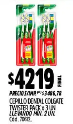 Supermercados Yaguar Colgate cepillo dental twist oferta