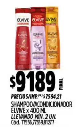 Supermercados Yaguar Elvive shampoo/condicionador oferta