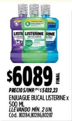 Supermercados Yaguar Listerine enjuague bucal oferta