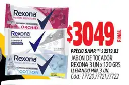 Supermercados Yaguar Rexona jabon de tocador oferta