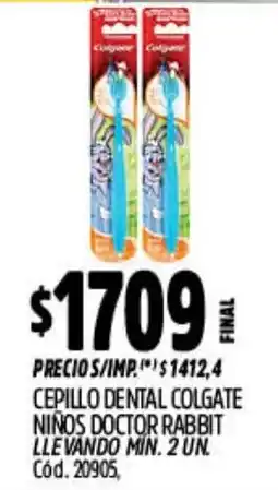 Supermercados Yaguar Colgate cepillo dental niños doctor rabbit oferta