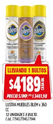 Supermercados Yaguar Blem lustre muebles oferta