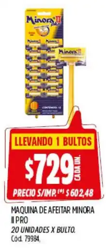 Supermercados Yaguar Minora maquina de afeitar oferta