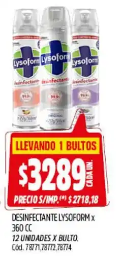 Supermercados Yaguar Lysoform desinfectante oferta