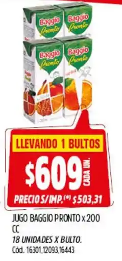 Supermercados Yaguar Baggio jugo pronto oferta
