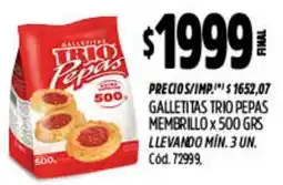 Supermercados Yaguar Galletitas trio pepas oferta