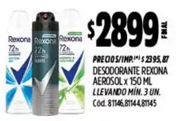 Supermercados Yaguar Rexona desodorante aerosol oferta