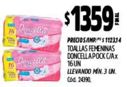 Supermercados Yaguar Donceella toallas femeninas oferta
