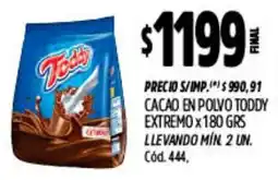 Supermercados Yaguar Toddy cacao en polvo todde extremo oferta
