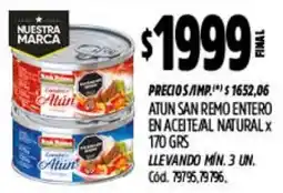 Supermercados Yaguar Atun san remo entero en aceiteal natural oferta