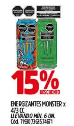 Supermercados Yaguar Monster energizantes oferta
