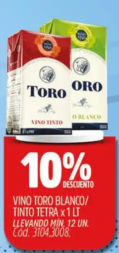 Supermercados Yaguar Toro vino tinto oro vino blanco oferta