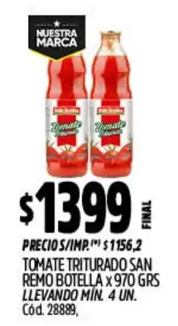 Supermercados Yaguar San remo tomate triturado oferta