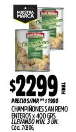 Supermercados Yaguar San remo champiñones enteros oferta
