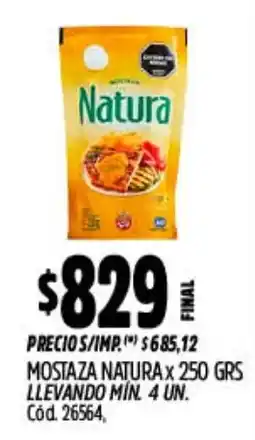 Supermercados Yaguar Natura mostaza oferta