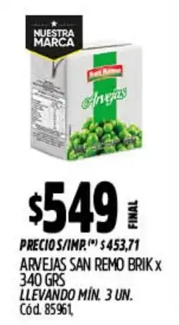 Supermercados Yaguar San remo arvejas oferta