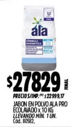 Supermercados Yaguar Ala jabon en polvo ecolavado oferta