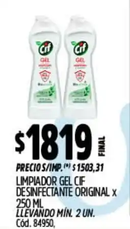 Supermercados Yaguar Cif limpiador gel desinfectante original oferta