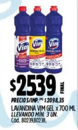 Supermercados Yaguar Vim lavandina en gel oferta