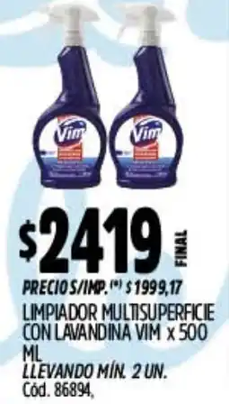 Supermercados Yaguar Vim limpiador multisuperficie con lavandina oferta