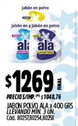 Supermercados Yaguar Ala jabón en polvo oferta