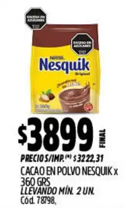 Supermercados Yaguar Nesquik cacao en polvo oferta