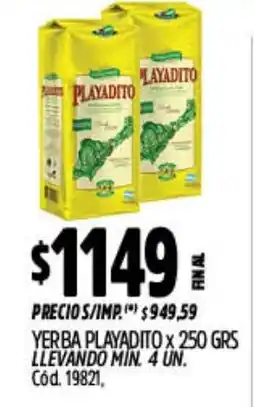 Supermercados Yaguar Playadito yerba oferta
