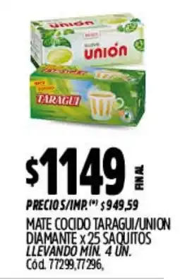 Supermercados Yaguar Taragui mate cocido diamante oferta
